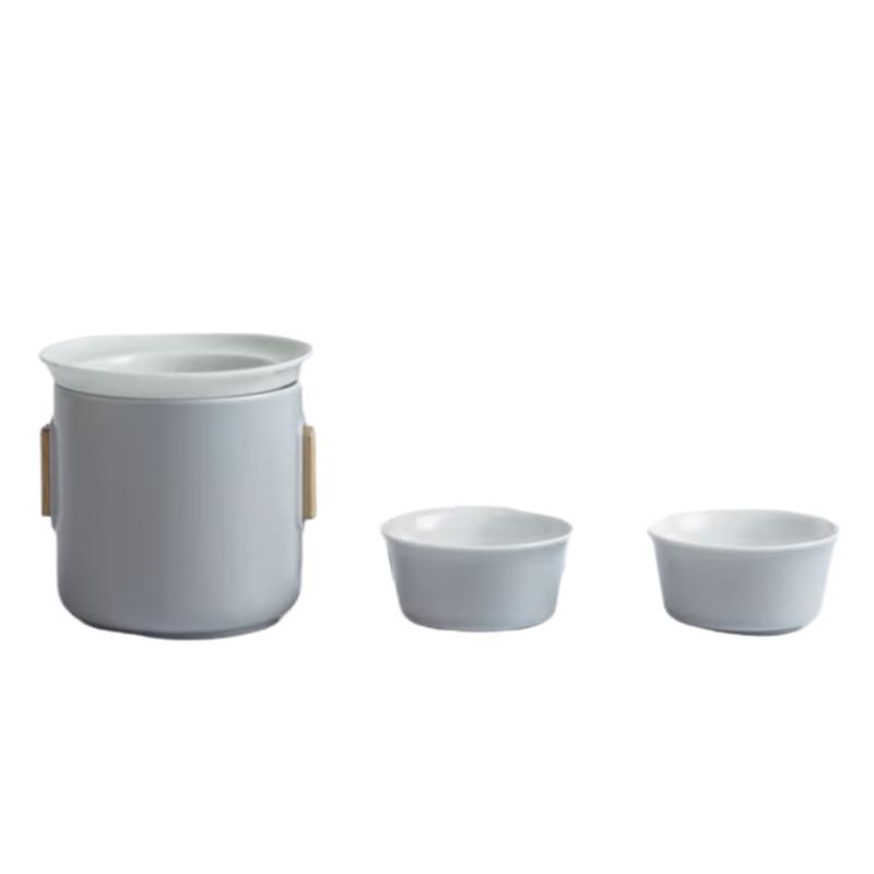 Wuwaju Portable Ceramic Tea Set - 1 Pot, 2 Cups
