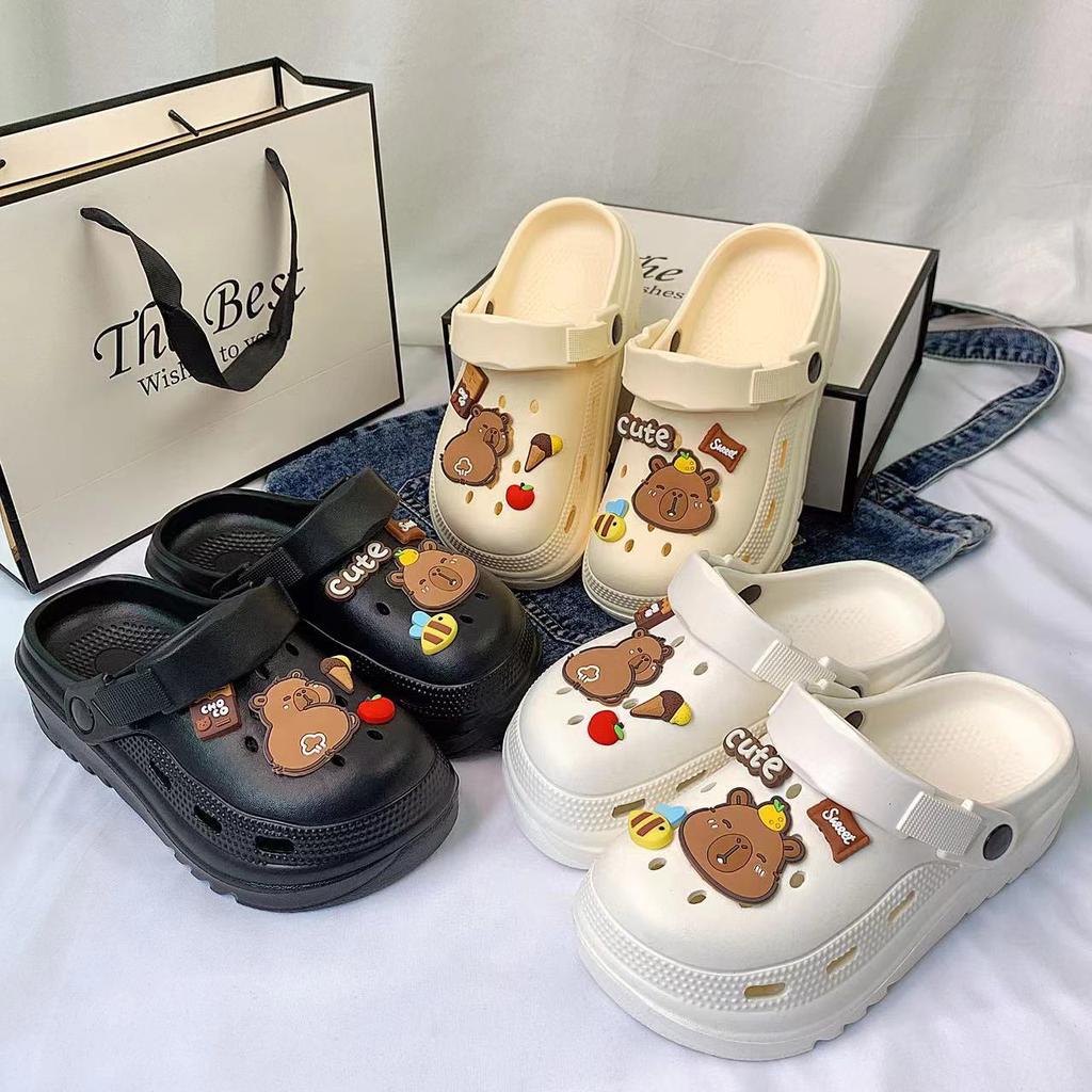 Hole Shoes Women's Platform Candy Kapi Bear Accessories Girl Comfortable Casual Summer Wear Hole Shoes