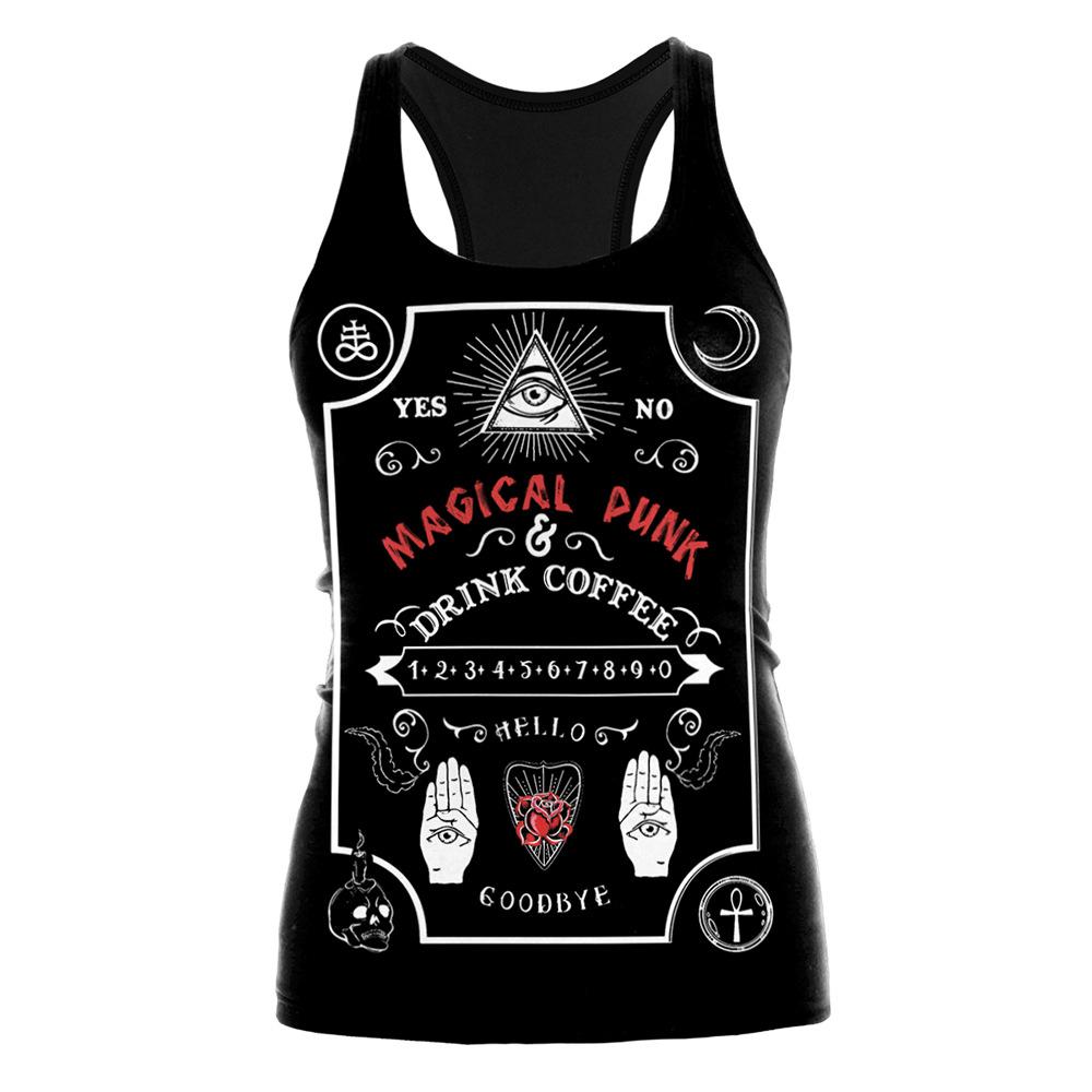 Summer Beach Vest Printed Halloween Ladies Sports Yoga Vest