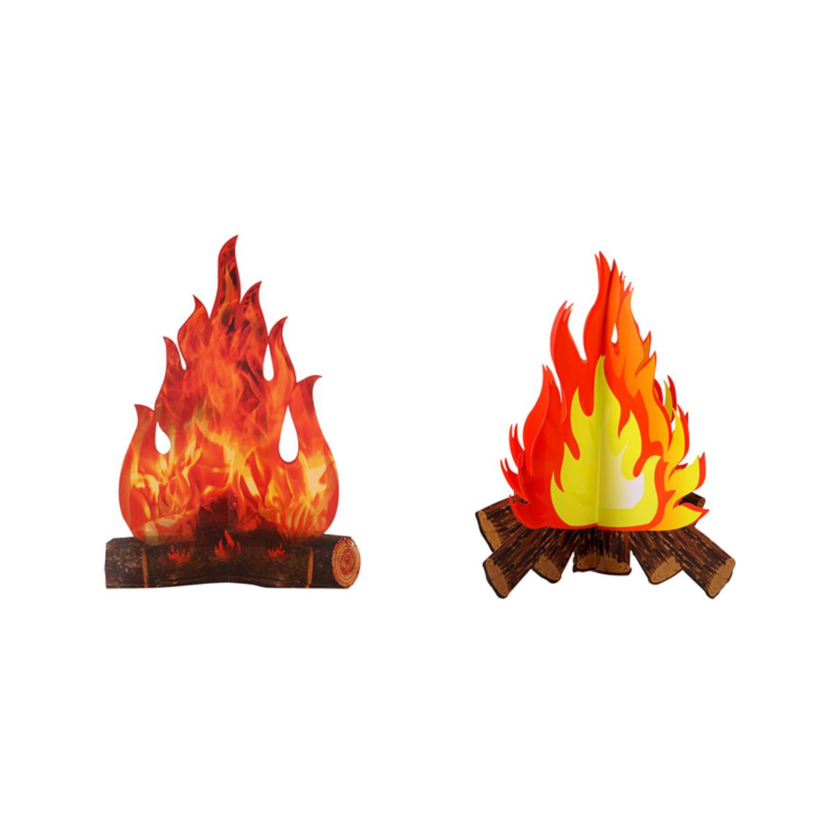 

2/4 PCS 3D Fake Campfire – Safe Artificial Flame Decor for Indoor Camping, Bachelorette Parties, Photo Props & Classroom Events