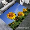 Tappeto per Soggiorno in Velluto di Cristallo con Stampa 3D a Fiore di Girasole Zerbino per Casa