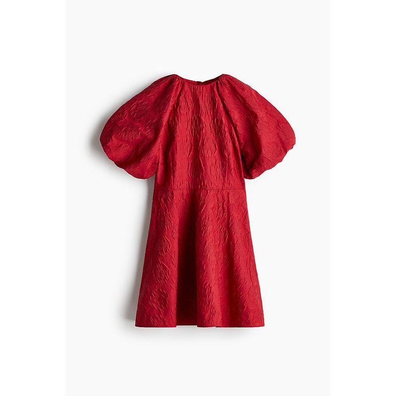 

HM Red for Women Dress Autumn Back Shoelace Autumn Jacquard Bows Dress 1247667 Red 155/80