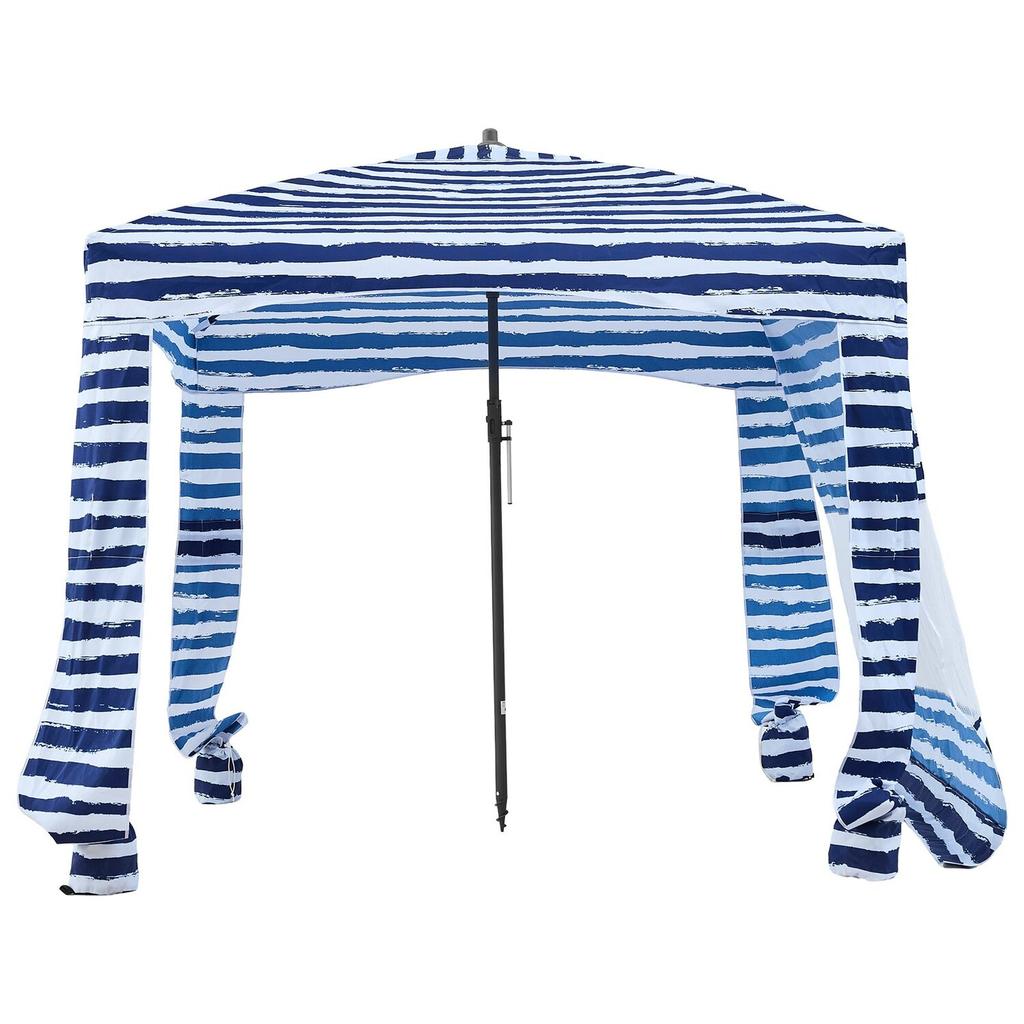 Tenda de Praia, 1,83 x 1,83 m Toldo de Praia com Parede Lateral, Proteção UPF 50+ Tenda Cabana de Montagem Fácil com Bolsos de Areia, Abrigo Solar Portátil