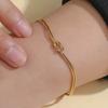 Bracciale da Donna in Acciaio Inossidabile Placcato Oro 18K, Carino Bracciale Tennis, Raffinato Gioiello in Acciaio Inossidabile per Donne