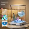 Creative Betta Fish Ecological Desktop Tank with Night Light Decoration.