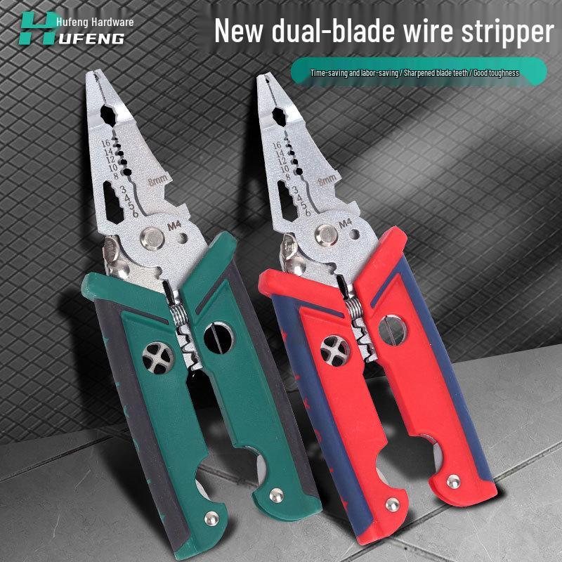 Multi-Functional Electrician Wire Stripper & Cable Cutter Pliers красный