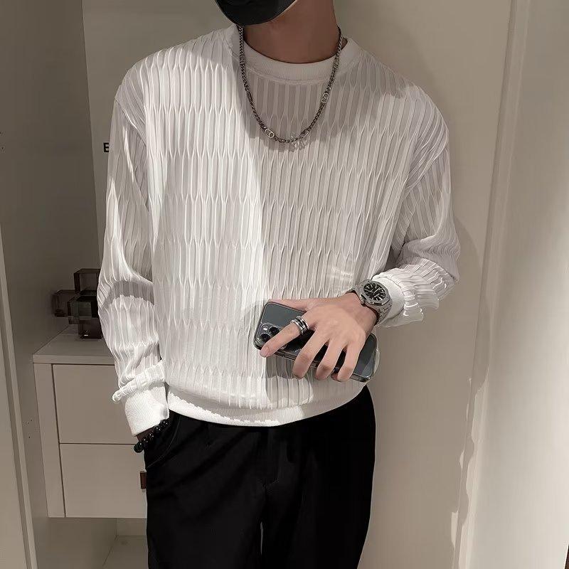 Autumn Sweatshirt Men's Trendy Ins Trendy Round Neck Top New Men's Casual Pullover Trendy Long-sleeved T-shirt