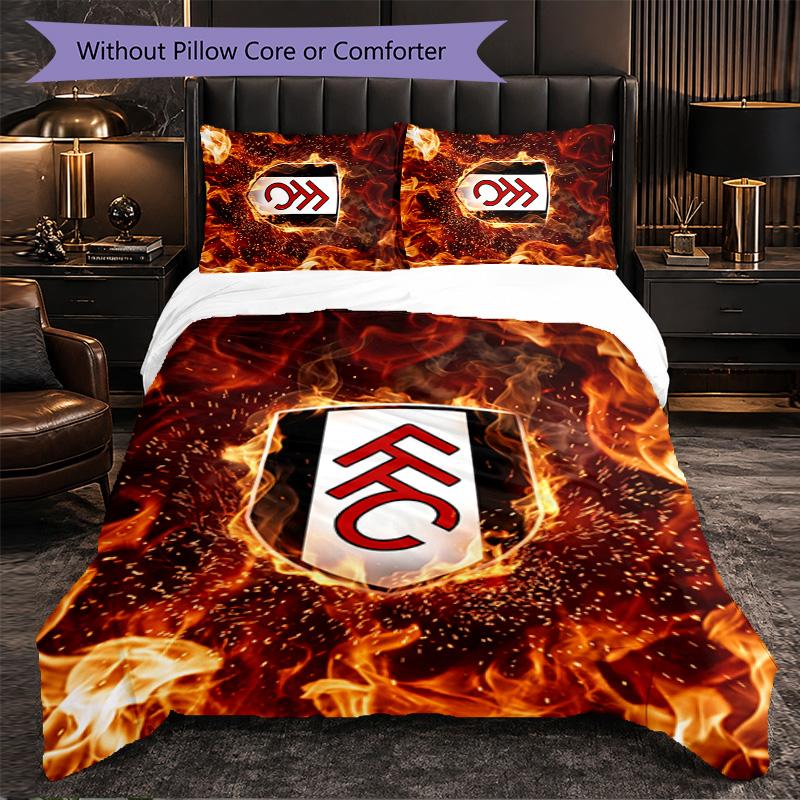 Set Biancheria da Letto Fulham Football 3 Pezzi Morbido Set Copripiumino con Federe Set Decorazione Camera da Letto per la Casa