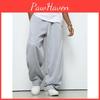 Mens Color Solid Seasons Four Drawstring Casual Pants Loose Wide Leg Pocket Sports Pants Suitable For Outdoor Vacation Commuting Comfortable