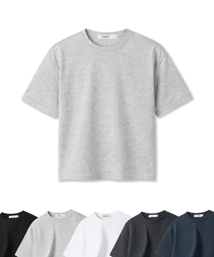 POLYGRAM Basic Washable Crop Short Sleeve T-Shirt - 5 Colors