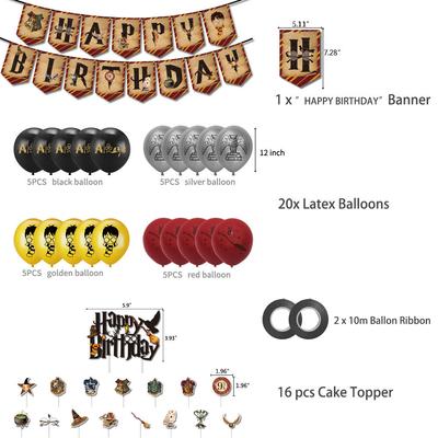 New Harry Potter Magical Wizard Party Supplies Include Banner Cake Toppers Balloons