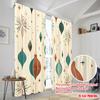 2pcs,2D plane printing Minimalist Curtains Christmas Ornaments Snowflakes_a Polyester Woven (without rod) Art Deco Festive Ldeal