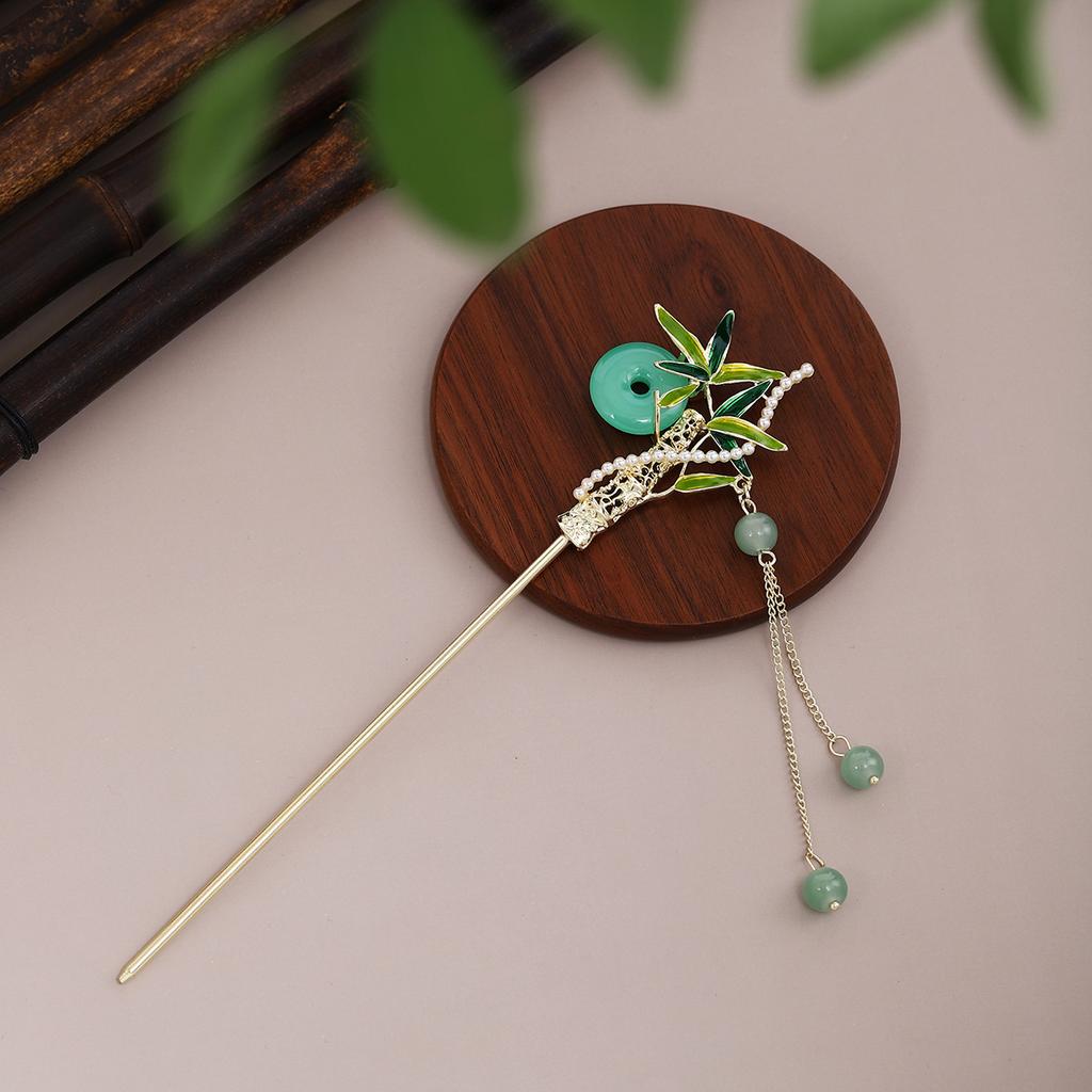 New Chinese Style Ethnic Style Retro Ping An Buckle Cheongsam Hair Ornaments Dripping Oil Flowers Butterfly Tassel Step Shaking Ancient Style Hairpin