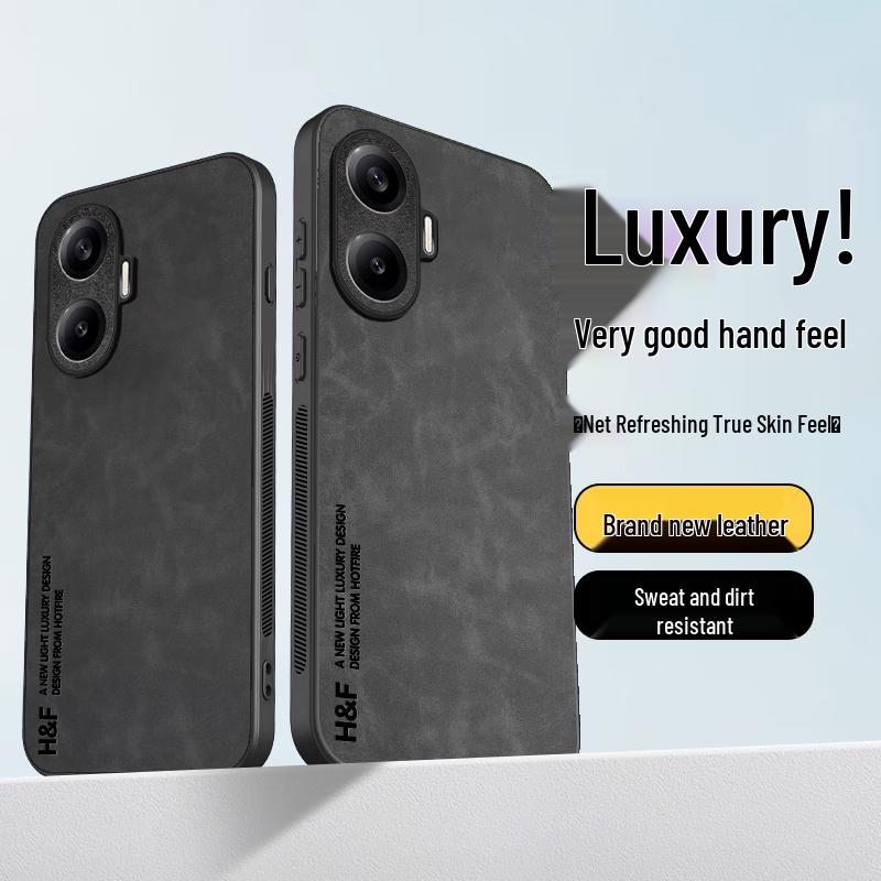 Coque de téléphone en cuir nubuck Redmi Turbo 4 Pro / Note 12 Turbo