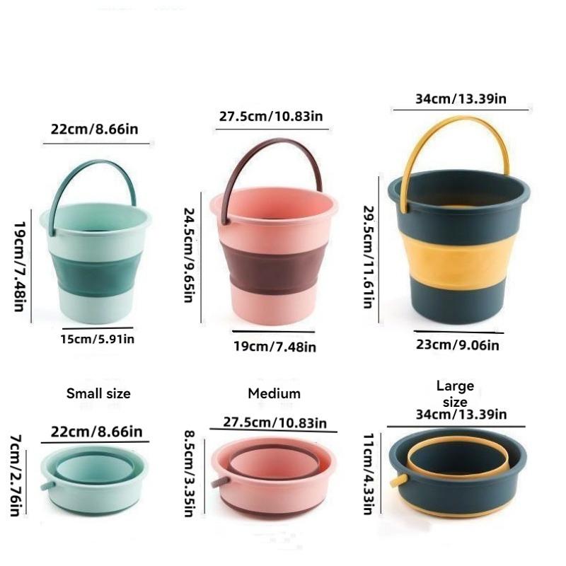1Pc/Foldable Bucket Portable Household Plastic Foot Bath Basin with Side Handle Deep Bucket Foot Soaking Tub