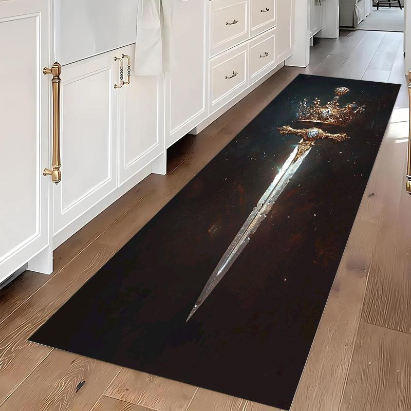 

Luxury Kitchen Floor Mat Rugs Carpets Home Decoration Non Slip Washable Kitchen Door Mat Anti Fatigue Medieval Sword 40X120CM