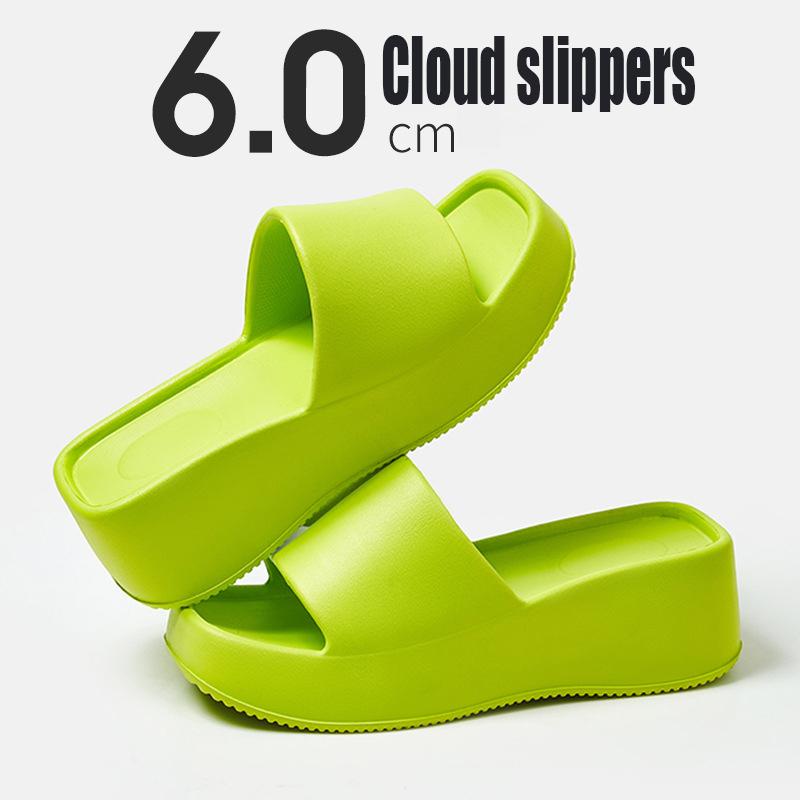 

2025 Women Fashion Slippers 6cm Wedge Heel Outdoor Indoor Slides Eva Soft Flip Flops Thick Sole Anti-Slip Sandals for Girls 40-41 Fit 250 MM вина червоного кольору