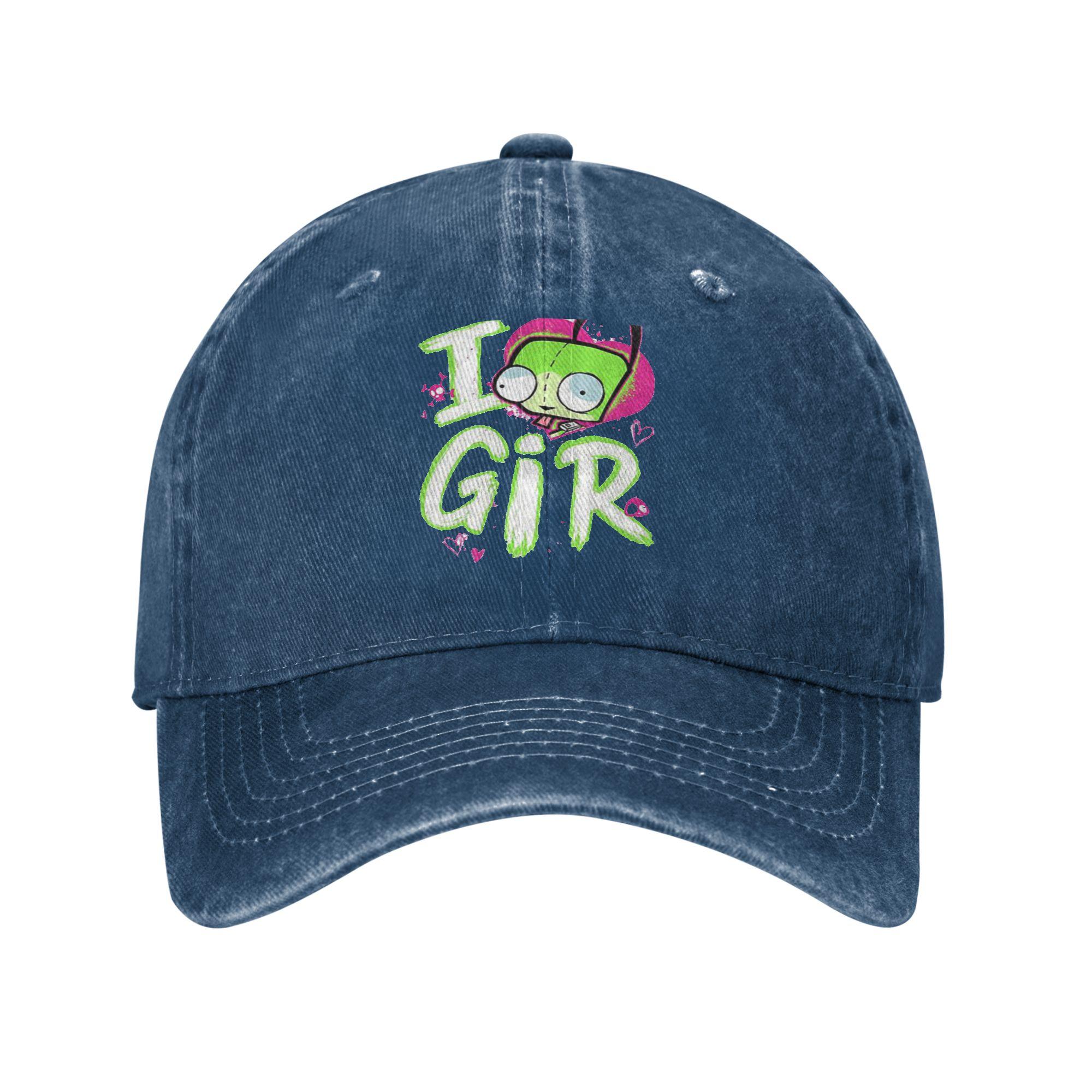 

Invader Zim Valentine s Day I Love GIR Denim Baseball Caps Snapback Baseball Hats Breathable Casquette Outdoor for Unisex And Women One Size