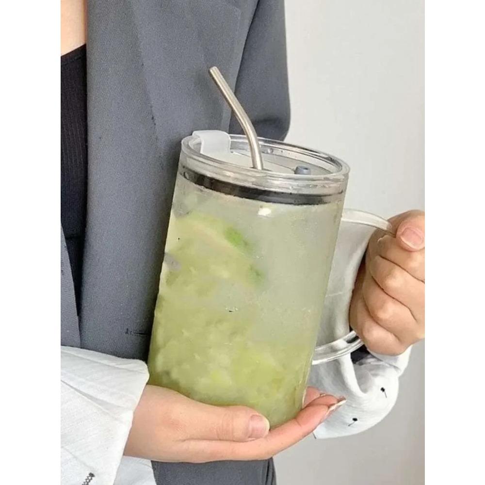 

1 л стакан для питья с крышкой и соломинкой стеклянная чашка для кофе прозрачная чашка чашки для сока мокко стеклянная кружка чашка для молока сока 1000ml чистый