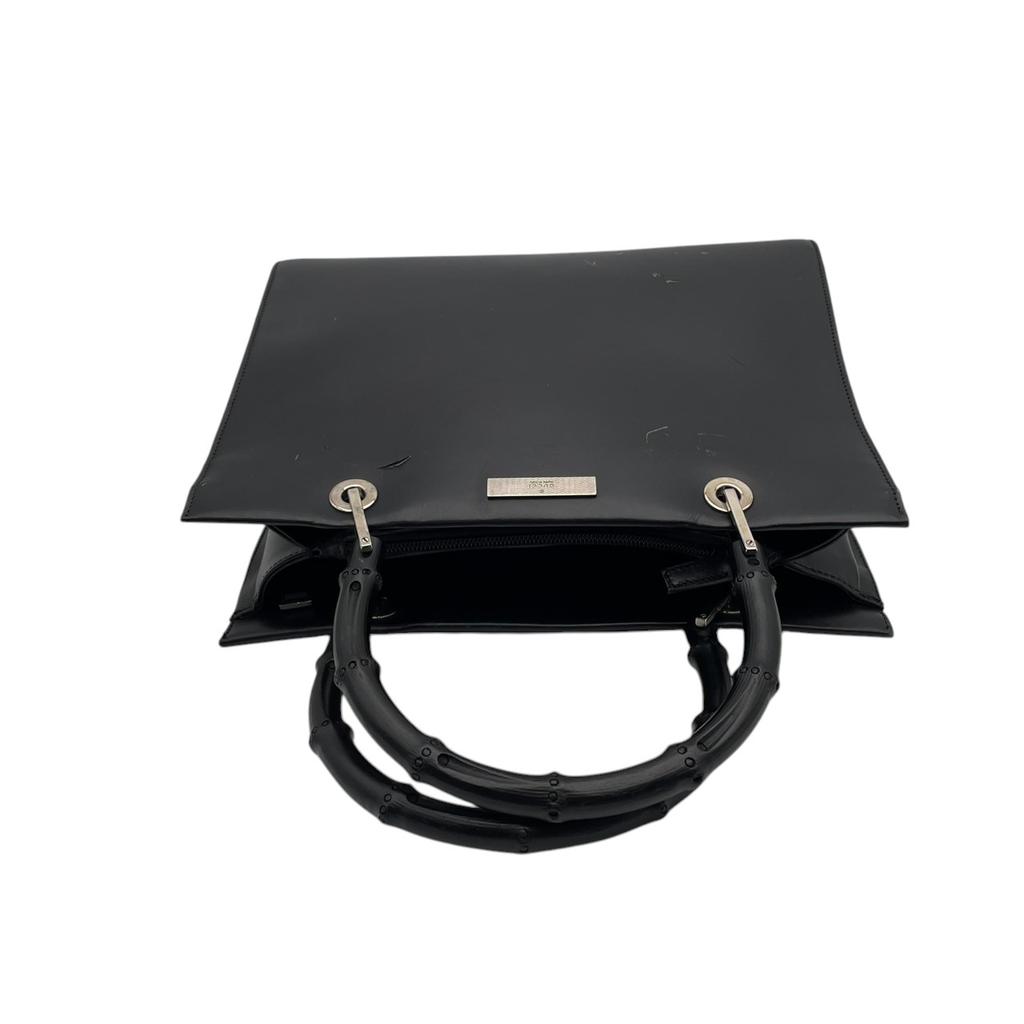Used GUCCI Handbag Bamboo Bamboo Handle ToteHandbag black leather/Bamboo Women