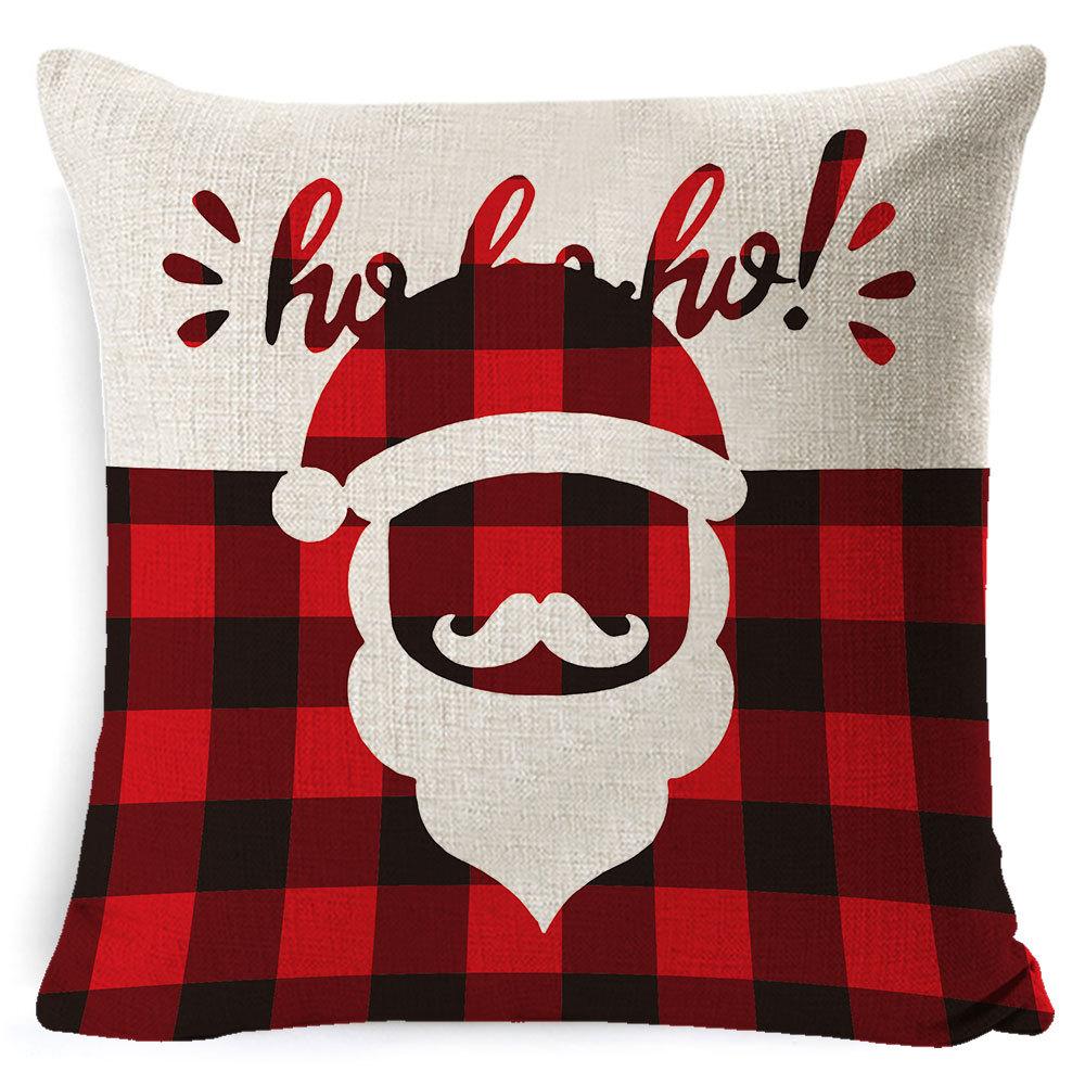 Christmas Celebration Pillow Elk Snowman Festive Cushion Cover Red Sofa Back Cushion Pillow Cover