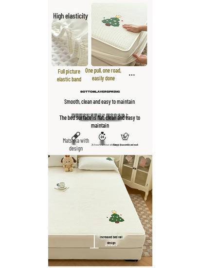 Spring & Summer Chenille Embroidery Quilted Fitted Sheet Mattress Protector