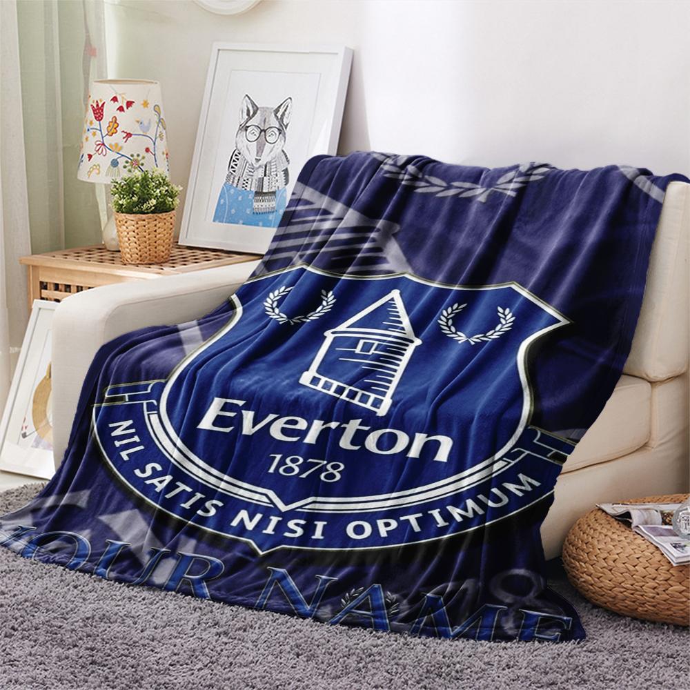 1pz Coperta Flanella Personalizzata Nome Everton FC Fantasia Adatta a Tutte le Stagioni per Arredo Casa Calore e Comfort Regali Regalo Festivo_xia