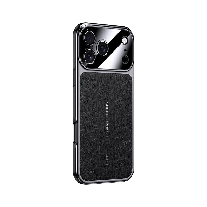 Applicable to Apple 17promax mobile phone case electroplating iPhone17air all-inclusive anti-drop 17pro business men's leather case
