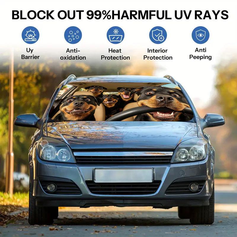 1Pcs Roaring Lion Pattern Windshield Sunshade UV Rays Heat Blocker Keeps Vehicle Cool Unique Design Fit Sedans SUVs Trucks RVs