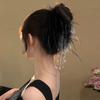 Black Feather Tassel 13Cm Claw Clip Women Hair Accessories For The Back Of The Head