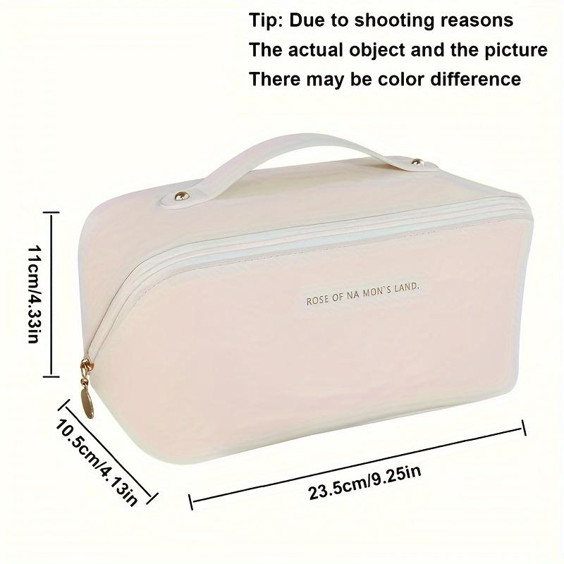 Large Cosmetic Bag, Double-Layer Makeup Case, Travel Makeup Bag, Leather Cosmetic Pouch, Travel Beauty Bag, Portable Makeup Bag for Men And Women.