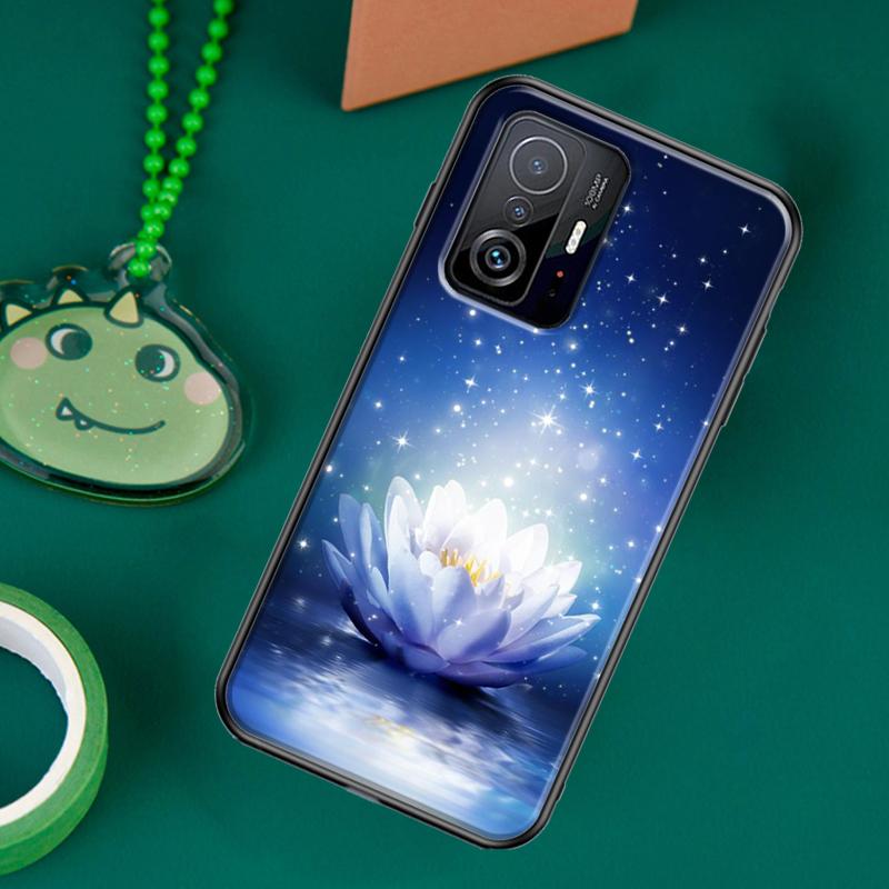 Lotus Blue White Flowers Case For POCO F5 X5 X3 Pro X4 F4 GT F3 M5s C40 Cover For Xiaomi 13 12 Lite 11T 12T Pro 12X