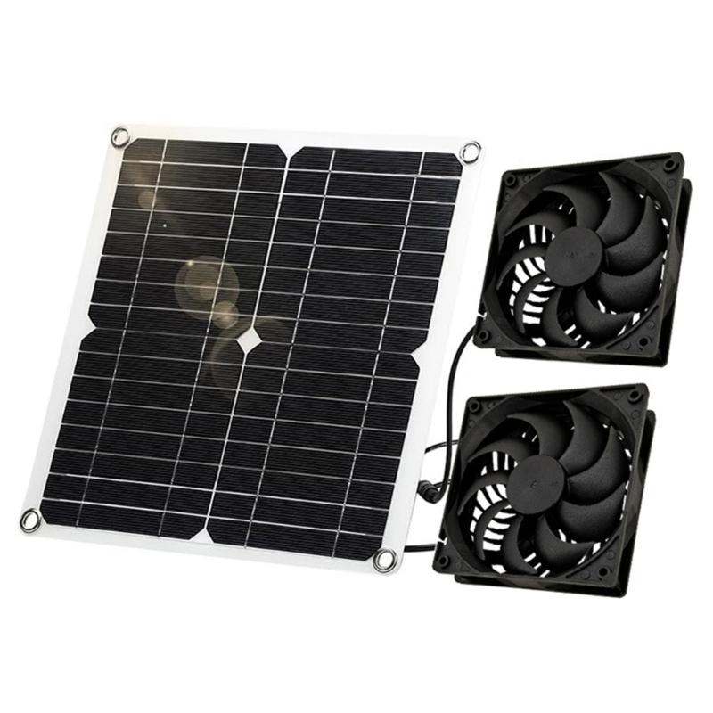 12W Solar plate Powered Exhaust Fan Cooling Ventilator Solar Exhaust Fan for Dog Chicken House Greenhouses Enduring 1