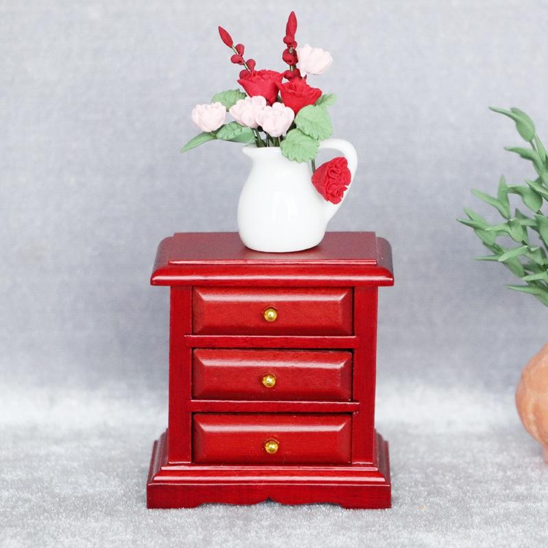 1/12 Dollhouse Miniature Mini Wooden Coffee Table Simulation End Table Furniture Toys for Doll House Decoration Accessories