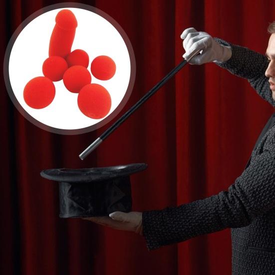 Small Sponge Brother Magic Tricks Red Sponge Balls Kit Funny Stage Prop Magic Performance Preparation Kit