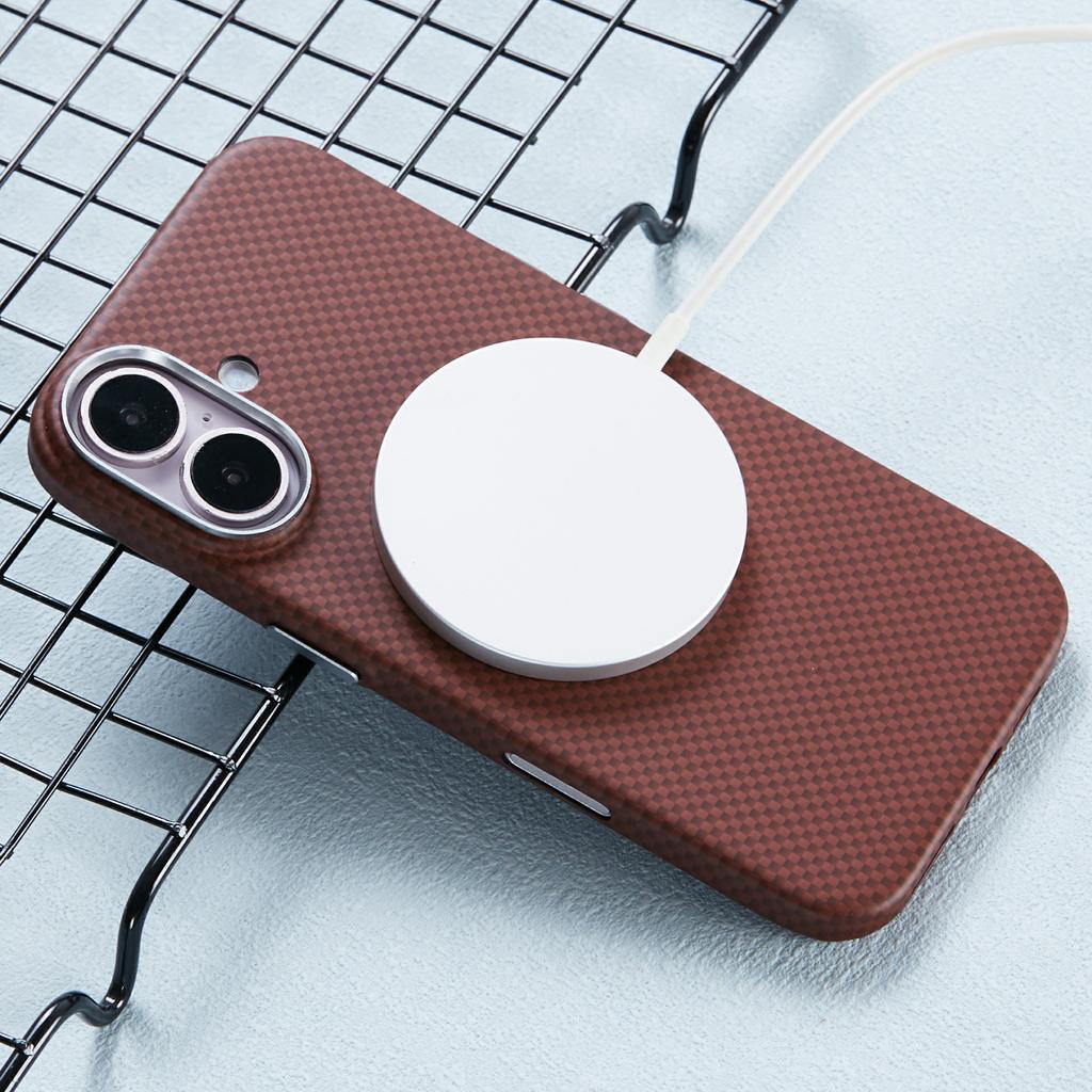 X-LEVEL For iPhone 16 Case Compatible with MagSafe Carbon Nanofiber+Metal Lens Frame Phone Cover
