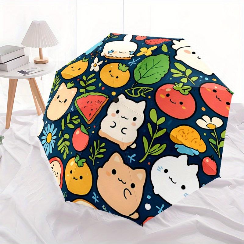 1pc CuteFruits Automatic Umbrella - 8-Rib Foldable Design, Outdoor Adventures, and Family Celebrations yy250829103