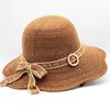 Sun Hat Women's Sun Protection Outdoor Cotton Jacquard Knitted Folding Sun Hat Summer