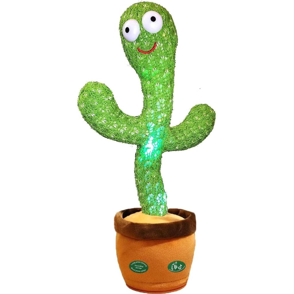 DancingTalking Cactus Mimicking ToyTalking Repeat Singing Sunny Cactus Toy 120 Pcs Songs for Baby 15S Record Your Sound Sing+Dancing+Recording+LED
