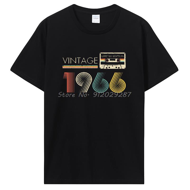 Lustiges Vintage 1966 Limited Edition Kassette T-Shirt Sommer Baumwoll-T-Shirts Streetwear Vatertags Geburtstagsgeschenke T-Shirt Unisex