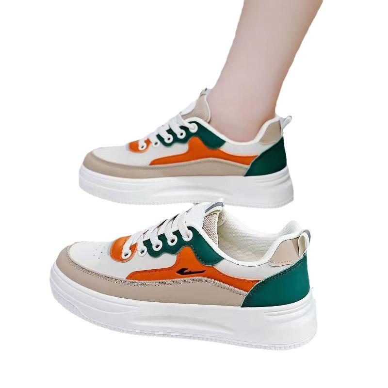 New Spring and Autumn Board Shoes Women's Thick-soled Versatile Korean Version Ins Trendy Non-slip and Lightweight Student Little White Shoes Women