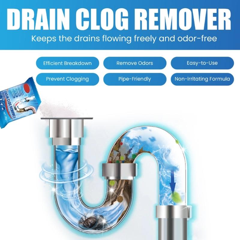 Strong Kitchen Clog Remover Drain Pipe Deodorizing Powder Dredge Deodorant Toilet Sink Drain Cleaner Sewer Fast Cleaning