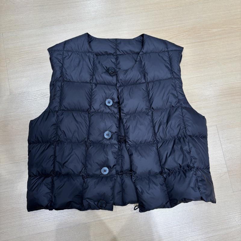 Autumn and Winter Fashion Grid Wear Down Jacket Vest Women's Crew Neck Fold Wear Soft Warm Vest