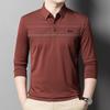Autunno Nuovo Maglietta a Maniche Lunghe da Uomo Bello Stampa a Righe Moda Business Papà Polo Trendy