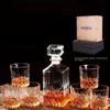 Elegantní 7dílná sada karaf na whisky s vintage dvouvrstvými sklenicemi – bezolovnaté sklo do baru nebo jako dárek