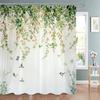 Spring Flowers and Plants Birds Shower Curtain, Bathroom Decorative Shower Curtain, Waterproof Shower Curtain with Hooks