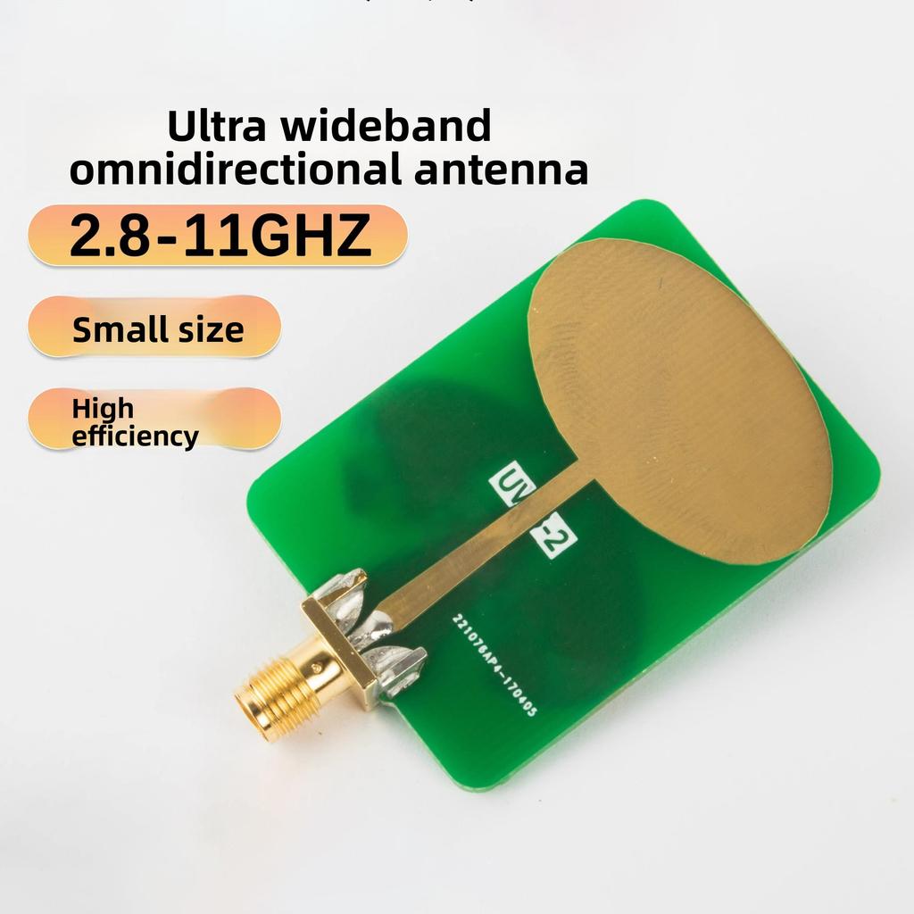 UWB‑2 2.8–11GHz Ultra‑Wideband Omnidirectional RF Antenna 5W Power Capacity SMA‑K Connector