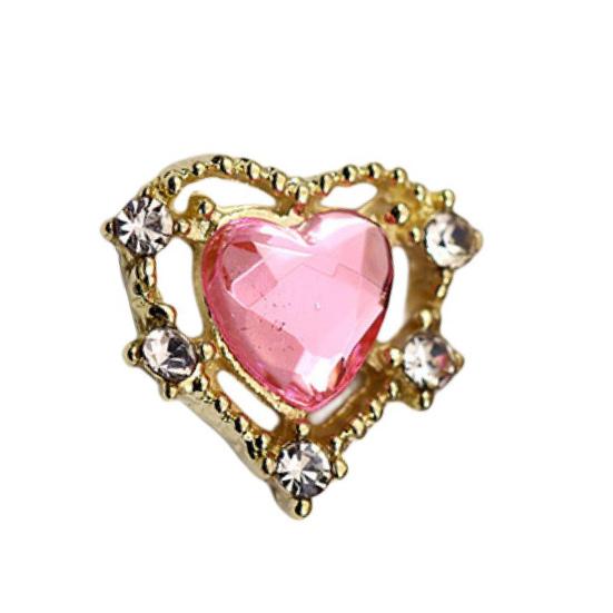 

Yousheng 10 шт. Маникюрный декор Сверкающий Потрясающий Визуальный Эффект Трехмерный DIY Ноготь Сердце Красочный Искусственный Бриллиант Ноготь Сплав Украшение Ноготь розовый