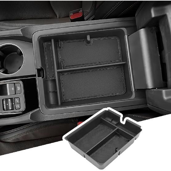 

BIBIBO for 2026 Honda Passport Accessories Center Console Organizer for 2026 Honda Passport Armrest Hidden Storage Box Secret Compartment Insert Tray Black-for 2026+Pilot