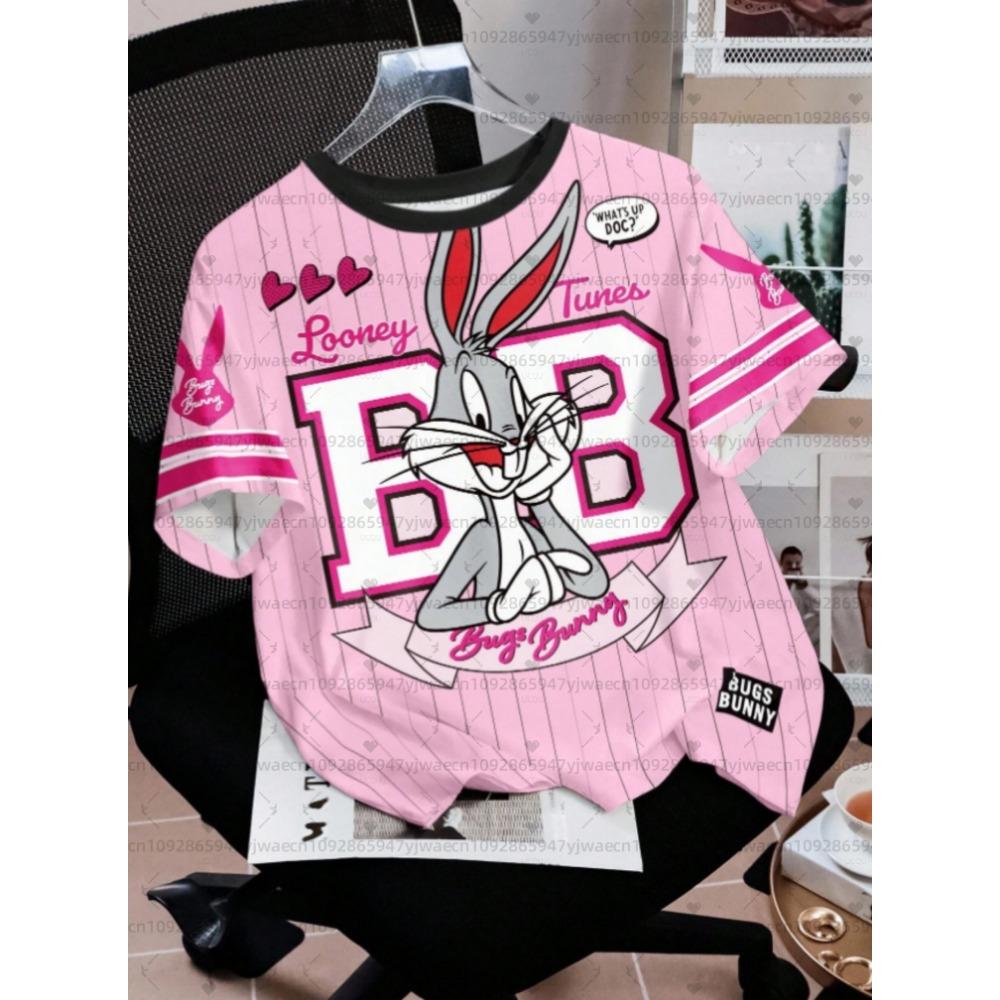 2026 Cartoon Rabbit Print Men Women s Short Sleeve T-Shirt Casual 3d Print Summer Cute Men s Sport Tops T-shirt Tee M